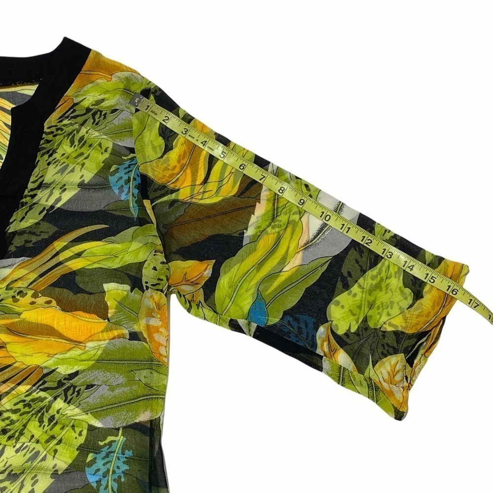 SWIM & Smile Green Abstract Print Long Sleeve Bathing Suit Cover-Up - Picture 8 of 11